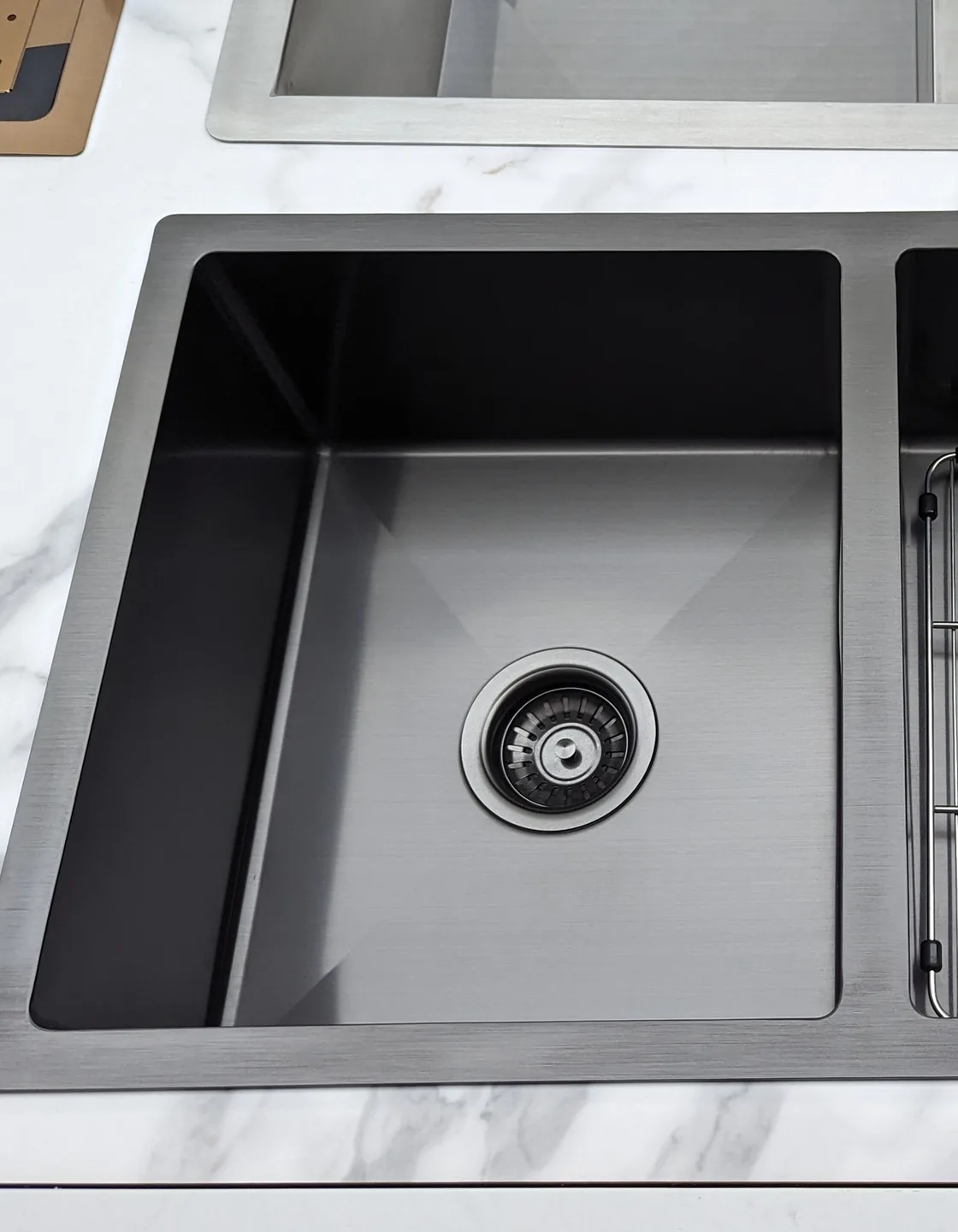Gunmetal PVD stainless steel undermount double bowl kitchen sink